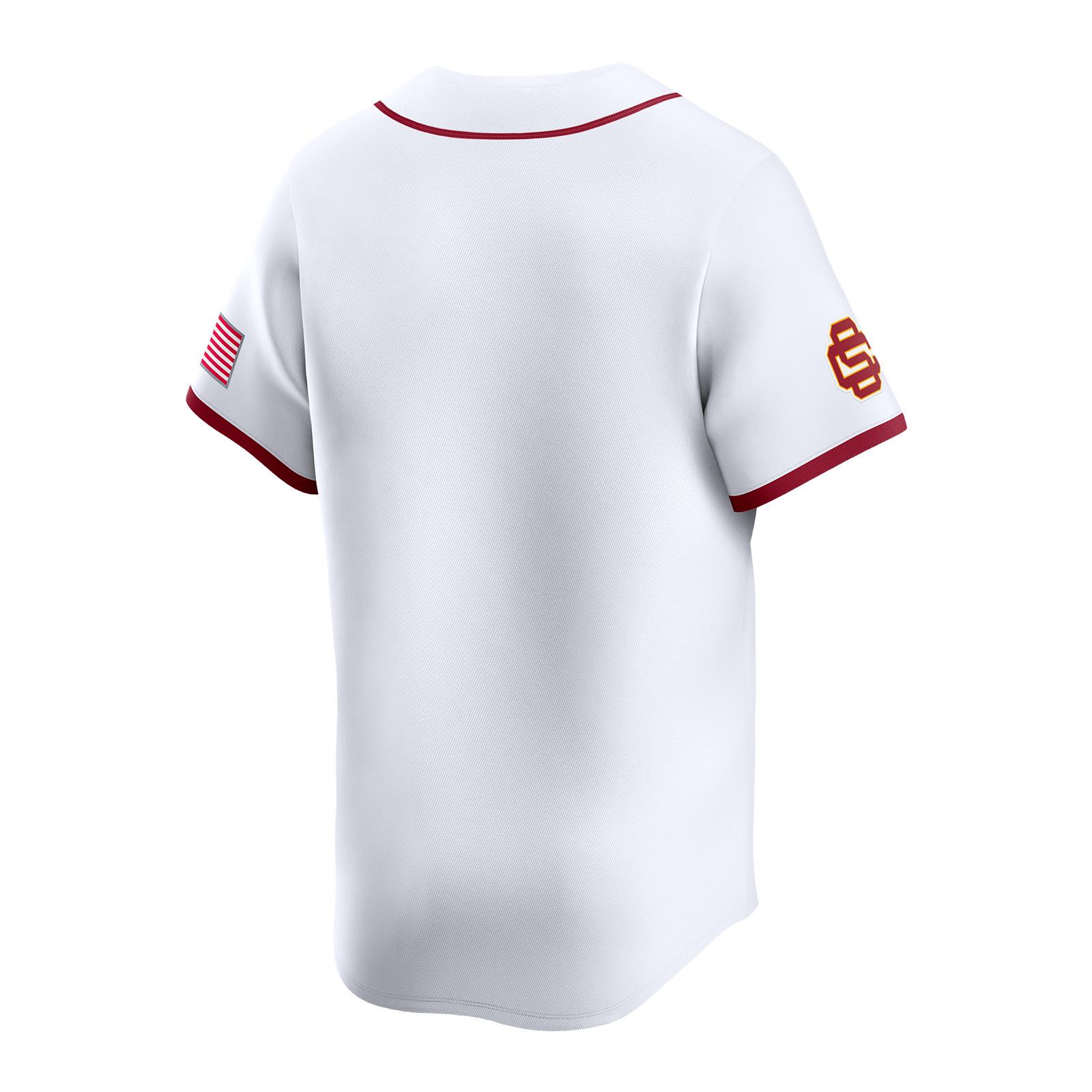 USC Trojans Men's Nike White Limited Full Button Baseball Jersey